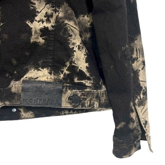 Monfrere Dean Stretch Denim Jacket Sandstorm Tie Dye Medium Black Pre-Loved - Picture 6 of 6